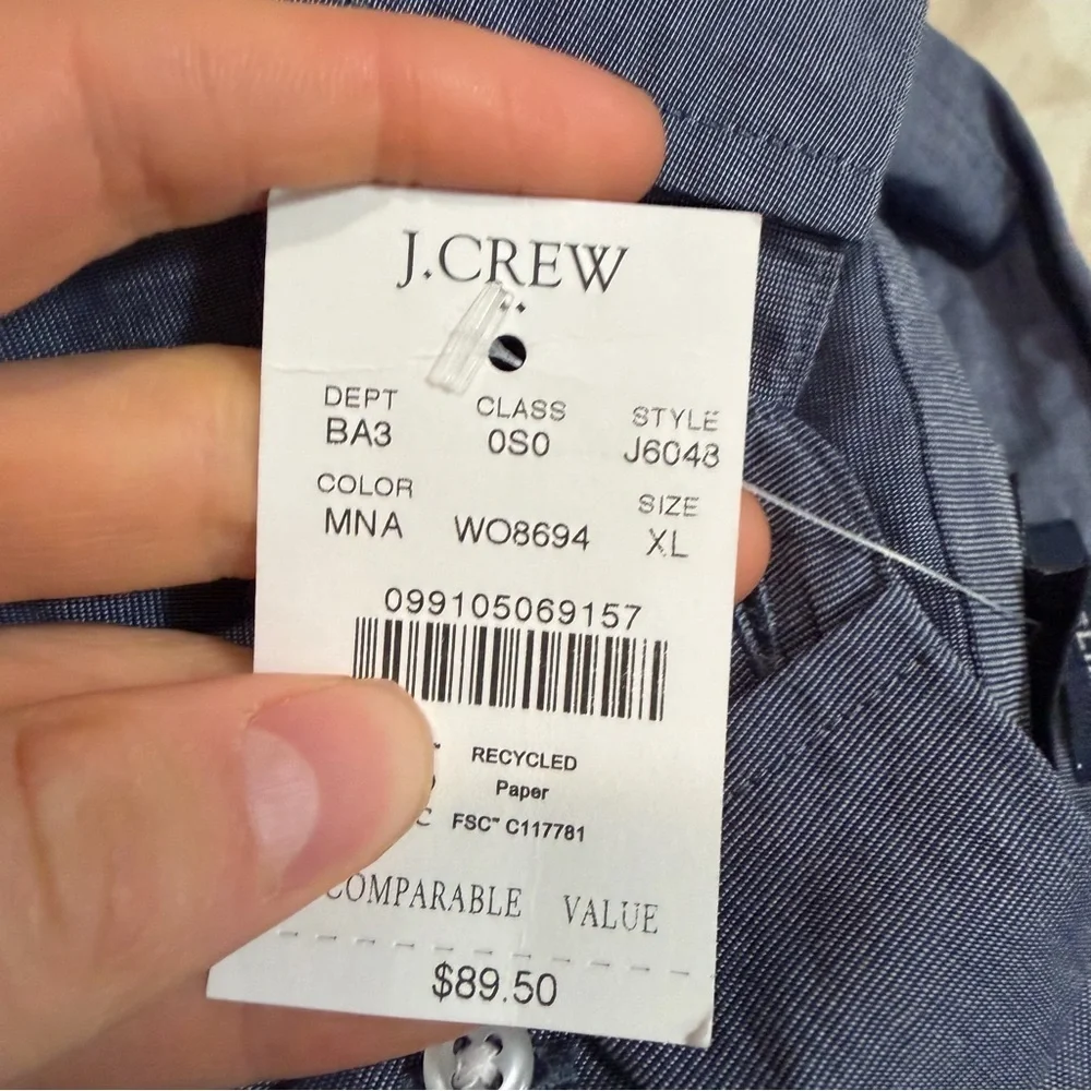 J crew Slim flex casual shirt montclair navy